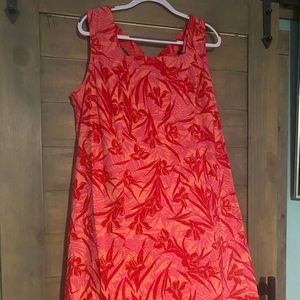 Faded Glory stretch tropical print knee length dress